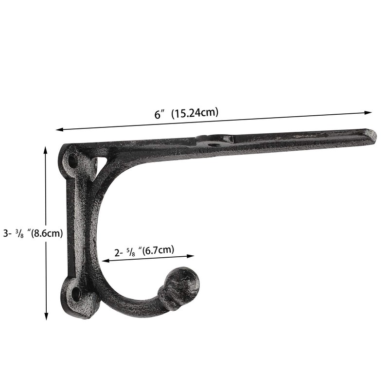 Shelf Brackets with Hooks 6 Inch, Heavy Duty Floating Shelf