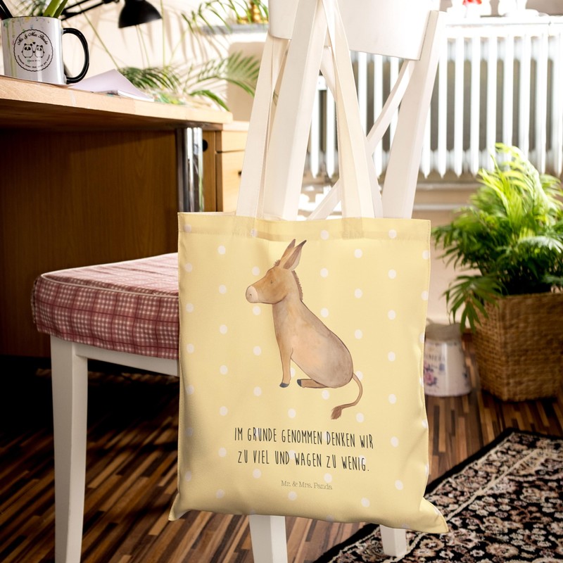 Mr. & Mrs. Panda Donkey Shopping Bag, yellow