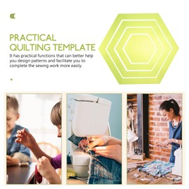 VILLCASE 4Pcs Hexagon Shaped Quilting Template Sewing Patchwork Ruler Sewing Crafts Template Quilting templates Clothing Crafting rulers Quilting Handwork Quilting aid Sewing Ruler Acrylic