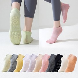 Unisex Non-Slip Yoga Socks - Pure Cotton Mesh for Ballet, Sports, Indoor Fitness & Pilates Size/Light Gray 30ea