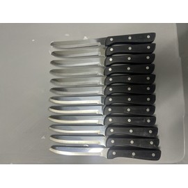 WALCO WL980527 Steak Knife Set Of 12 9 1/4 in L Black PK12 6ARY2