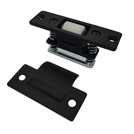 QCAA Pestillo de rodillo silencioso ajustable de latón macizo, negro mate, fabricado en Taiwán, paquete de 2