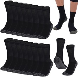 20 Pairs Crew Athletic Socks for Men Moisture Wicking Cushion Crew Socks for Sport Running Traveling (US, Alpha, One Size, Regular, Regular, Color A)