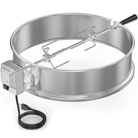 Onlyfire Stainless Steel Rotisserie Ring Kit Barbecue Accessories for Weber 22" Kettle Grill and Other Similar Size Grills