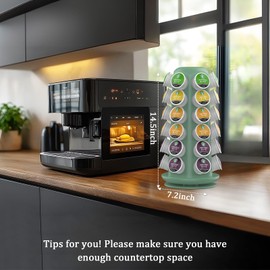CSH Coffee Pod Holder, 360 Degree Rotation Carousel, Capacity of 36 K Cups, Kcup Holder for Counter, Home, Kitchen or Office (LIGHT GREEN)