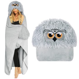 Belloxis Eulen Geschenke für Frauen Kuscheldecke mit ärmeln Geburtstagsgeschenk für Frauen Hoodie Decke Geschenk Frau Geschenke für Freundin Geschenk Beste Freundin