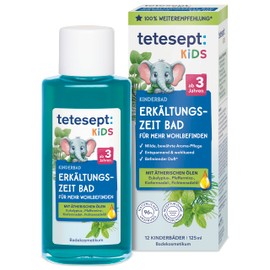tetesept Kids Cold Time Bath - Children's Bath for the Cold Season with 4 Essential Oils - Soothing Bath Additive for Relaxation and Warming - 1 x 125 ml