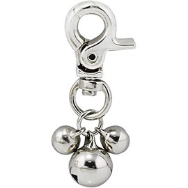 ICEBLUEOR 2Pcs Pet Products Charm Triple Bell Pendant for Dog Cat Collar Decoration and Training (Natural color)
