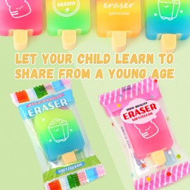 OPPZZIT Party Bag Fillers for Girls and Boys, 16 Pcs Jelly Gradient Eraser Party Favours for Kids Unisex, Cute Party Bag Ideas