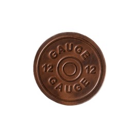 12 Gauge Stamp Design Full Grain Leather Coasters - 4" Round, 1 pc (Set of 4 Coasters, Brown)