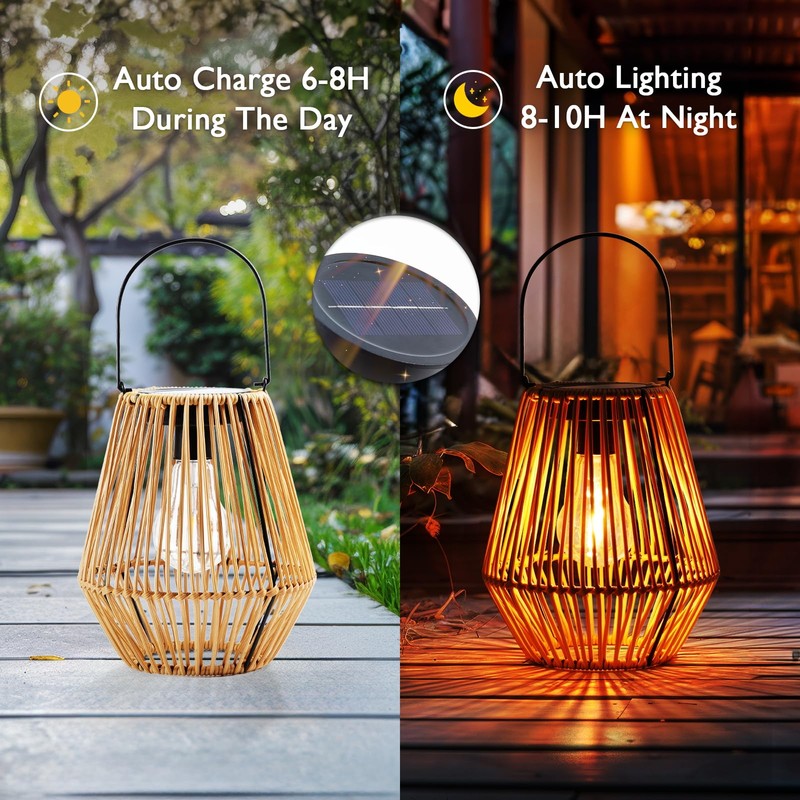 Homemory Solar Lanterns Outdoor Waterproof Hanging Lights, Outside Solar Lamp