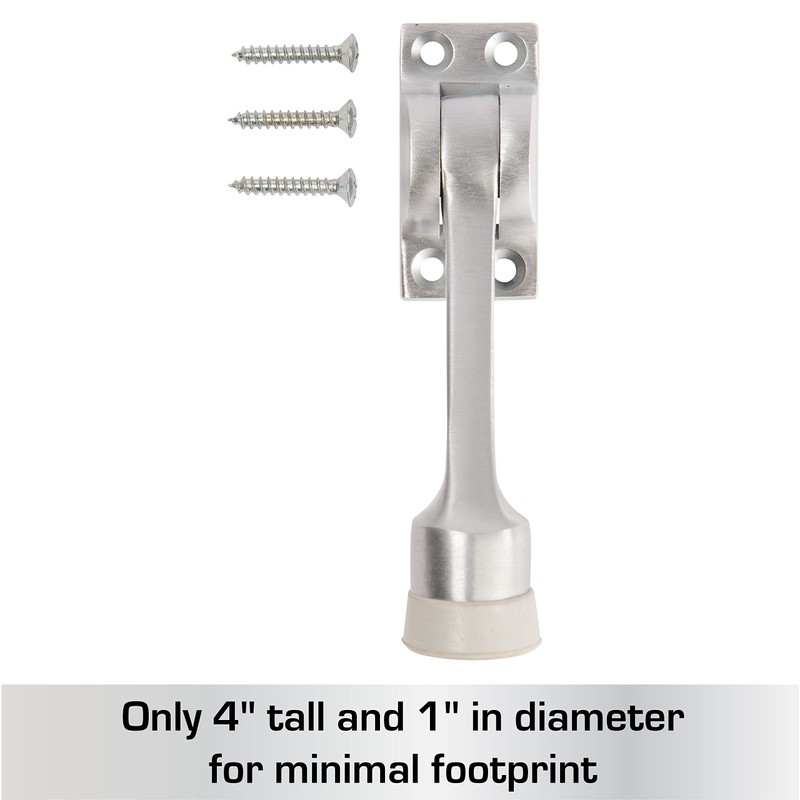 BRINKS Commercial - 4" Kick-Down Door Stop, Satin Chrome Finish