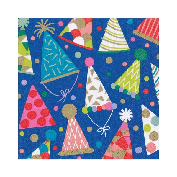 Caspari Party Hats Paper Luncheon Napkins, Two Packs of 20