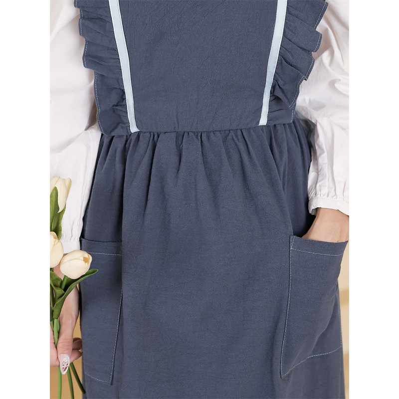 TOWYYO Women's Apron, Cute, Stylish, Frill, Pocket, Shoulder Bag, Kitchen,