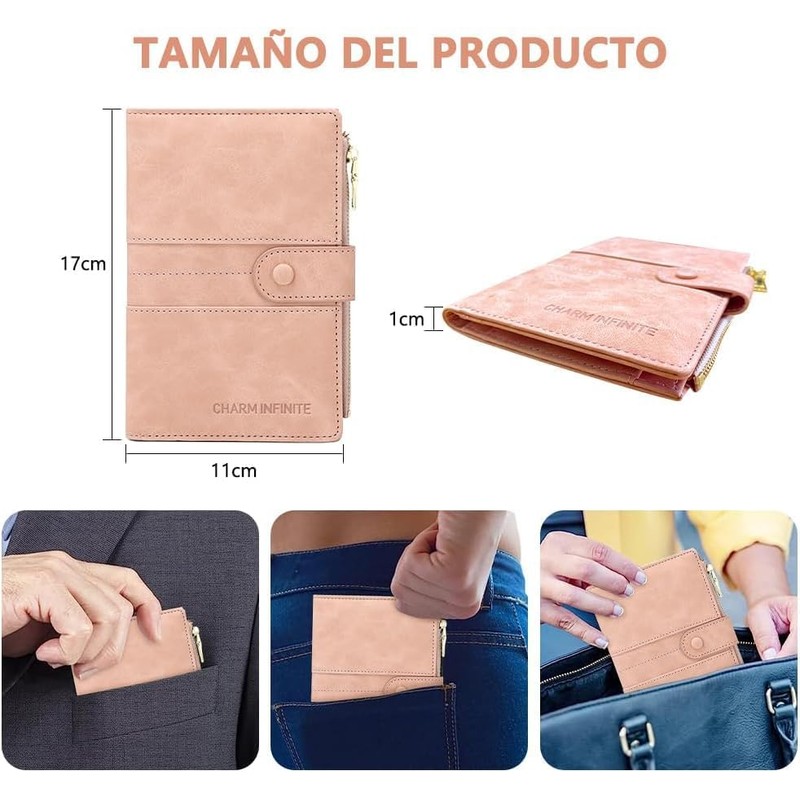 Funda para Pasaporte, Porta Pasaporte con Blindaje RFID,Rosa