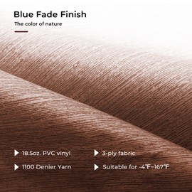 Fonzier RV Awning Fabric Replacement, 18.5oz Heavy Duty Vinyl, with Awning Tie Down Kits & 7 Awning Hooks & Pull Strap for Trailer Camper Awning- 14'(Fabric 13'2"), Sand Brown Fade