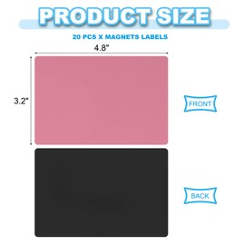 PATIKIL Dry Erase Magnetic Labels, 20 Pcs Magnets Labels Stickers Name Tags for Locker Toolbox Shelving Refrigerator Whiteboard Classroom Office, Pink, 4.8"x3.2"