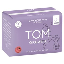 TOM Organic Buy Overnight Pads with Organic Cotton 8 Packs Online