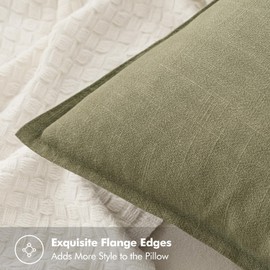 MIULEE Linen Pillow Covers 24x24 Inch Light Olive Green Decorative Linen Throw Pillow Covers Pack of 2 Soft Accent Farmhouse Couch Pillowcases Modern Home Decors for Sofa Cushion Living Room Bed