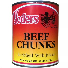 Yoders Canned Beef Chunks  Canned Meat Long Storage Emergency Survival Food  - Pack of 6 Cans
