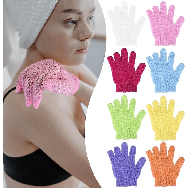 2 Guantes De Ducha Exfoliantes Para Hombre Y Mujer (Blancos,