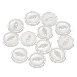 sourcing map 12pcs 24L Cream White Round Sewing Buttons 15mm 5/8" Resin 2-Hole Fish Eye Craft DIY Replacement Button for Craft Pants Dress Skirt Clothing Fastener Buttons