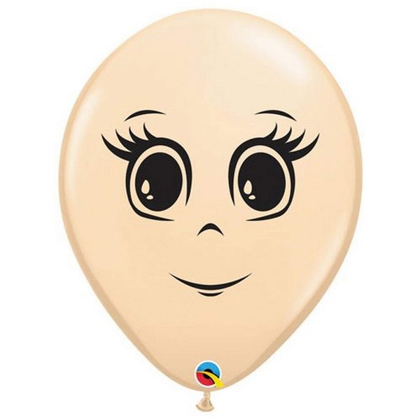 Qualatex Latex Balloons 49979-Q Feminine Face-Blush, 5", Off-White