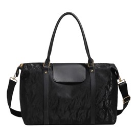 Mabecol Women's Shoulder Bag Made of PU Leather, Large Handbag with Adjustable Shoulder Strap, Elegant Shopper Bag for Office, Everyday, Travel & Shopping with Zip & Magnetic Closure, black