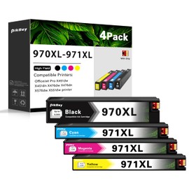 970XL 971XL Ink Cartridges Replacement for HP 970 971 Ink Cartridges for OfficeJet Pro X451dw X451dn X476dw X476dn X576dw X551dw 4 Pack (1Black, 1Cyan, 1Magenta, 1Yellow)
