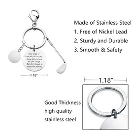 BNQL Golf Keychain Golfer Gifts Golf Lover Gifts Golfing Gifts Golf Club Team Player Gifts (silver)