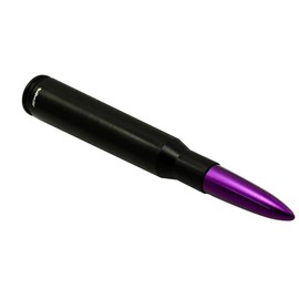 VMS Racing 50 Caliber BLACK PURPLE TIP BULLET ANTENNA in Heavy Gauge CNC Machined Billet Aluminum Short Compatible with Nissan Titan 03-19 2003-2019