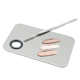YUWENW Makeup Palette Spatula Makeup Cosmetic Tool Stainless Steel with Sparet Stick for Makeup Palette Liquid Foundation Makeup Tool