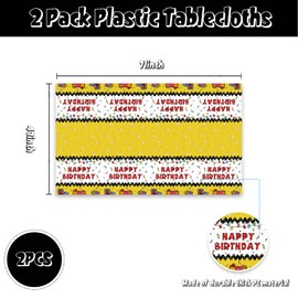 2Pcs Yellow and White Cartoon Dog Birthday Decorations Disposable Tablecloth Cute Anime Theme Baby Shower Supplies Cartoon Red Dog House Tablecloth Birthday Party Decorations