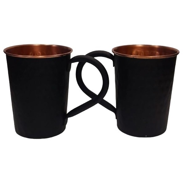 Generic Copper Mugs, Hammered Finish, Set of 4 (2), SMALL,