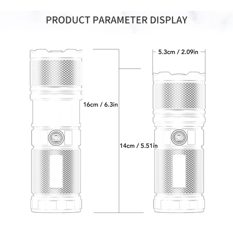 Flashlight High Brightness USB Charging Adjustable Focus Handheld Flashlight for