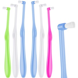 Boao 6 Pieces Tuft Toothbrush Tufted End-tuft Soft Trim Single Compact Interdental for Detail Cleaning Tapered Brush(Cyclinder Brush)