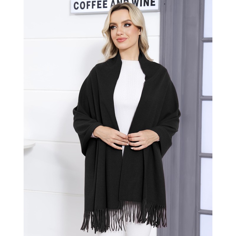 WELROG Women's Winter Scarf, black