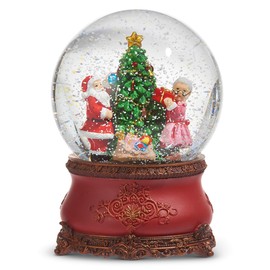 RAZ Imports Musical Mr. and Mrs. Claus Water Globe, 6.5-inch Height, Tabletop, Home Décor