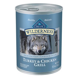 Blue Buffalo Wilderness High Protein, Natural Adult Wet Dog Food, Turkey & Chicken Grill 12.5-oz cans (Pack of 12)