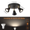 SEEBLEN 3-Light Industrial Directional Track Lighting, Adjustable Round Ceiling Spotlight,