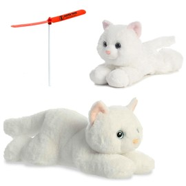 Wallaby Toys Aurora Mom Cat and Baby Kitten White Cat with Blue Eyes Stuffed Animal Gift Set Bundle Eco-Friendly Plush Toy Cat