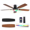 Ceiling fans with Lights, 54inch RGB Low Profile Ceiling fan