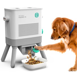 Maother Dog Self Feeder - 8L Large Capacity Gravity Feeder for Dogs and Cats, Dry Food Compatible Pet Food Dispenser,Train Pets to Self-Feed, Interactive DIY Kit for Families - F3 V1