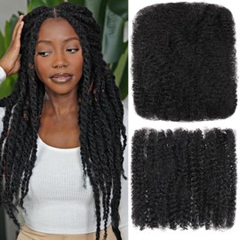 Mscat 16 Inch 1 Bundle Brown Afro Kinkys Bulk Human Hair For Dreadlocks,Dreadlocks Extensions Braiding Twist Afro Kinky Human Hair For Locs Mini Twists Braiding Afro Kinky Hair 30g/pack(27#)