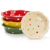 AVLA 4 Pack Ceramic Mini Pie Pans, 6 Inch Small