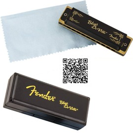 Fender Blues DeVille Harmonica - Key of G Bundle with Carrying Case, Austin Bazaar Online Manual, and Polishing Cloth