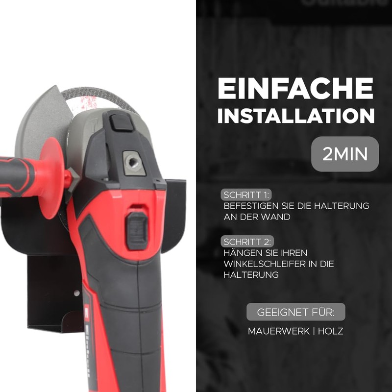 Wall Bracket for Angle Grinder - Flex Bracket, Universal Holder