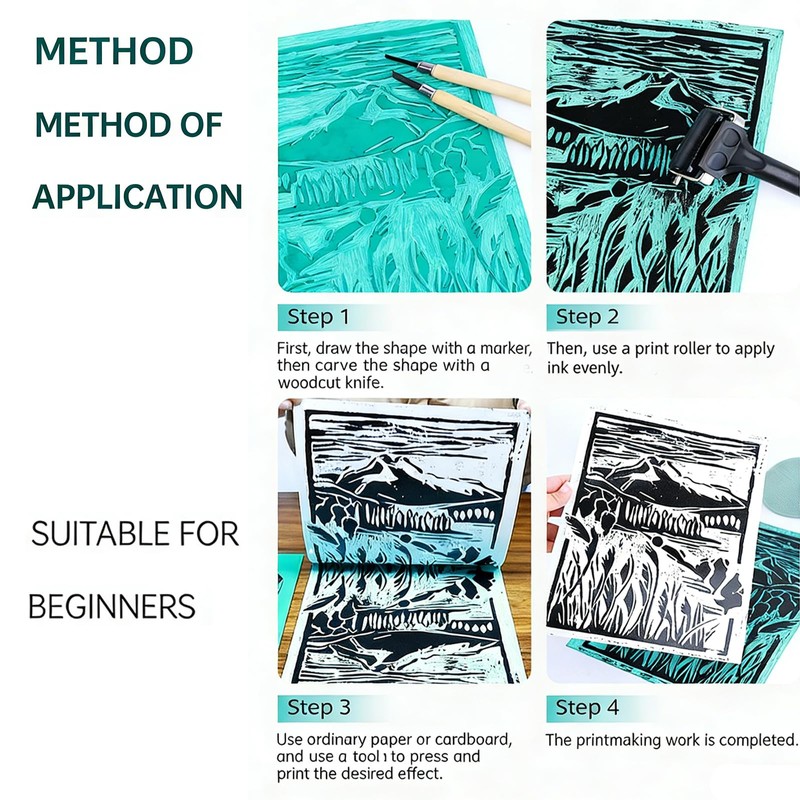 Lino Printing Sheets A4 A5 A6,Lino Cutting Kit,Linoleum Blocks for