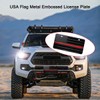 Bittwee Embossed 3D Metal American Flag Car License Plate, Aluminum