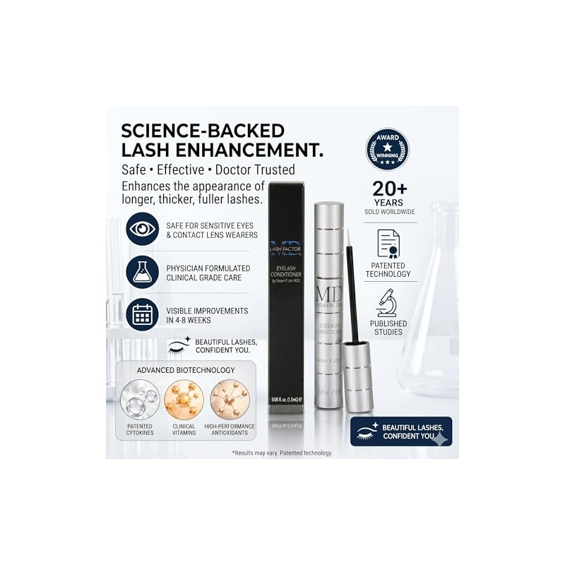 MD- Suero para el crecimiento de pestañas Lash Factor Realza